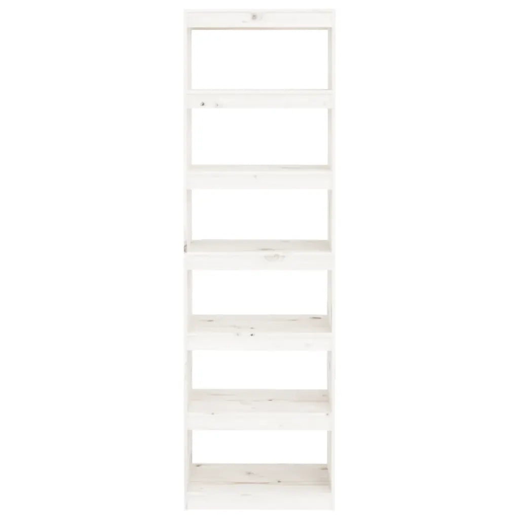 Libreria/Divisorio Bianco 60x30x199,5 cm Legno Massello di Pino 808179