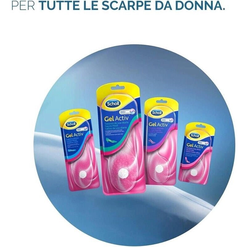 SCHOLL SOLETTE GEL ACTIV DONNA PER TACCHI ALTI AZIONE AMMORTIZZANTE E ANTISCIVOLO  1 PAIO