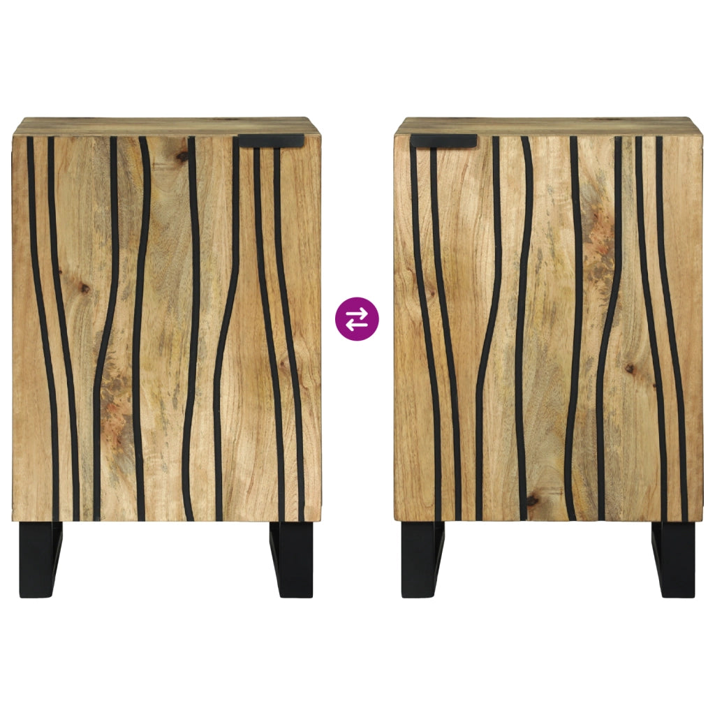 Mobile da Bagno 38x33.5x58 cm Legno Massello Mango e Legno Ingegnerizzato