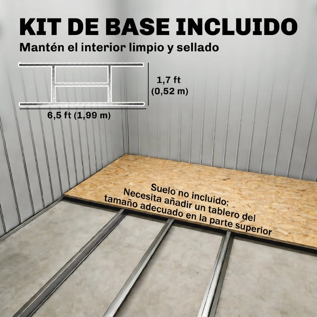 Casetta da giardino ¨C zephmum ¨C 213x130x172 cm grigio con porta scorrevole e finestre