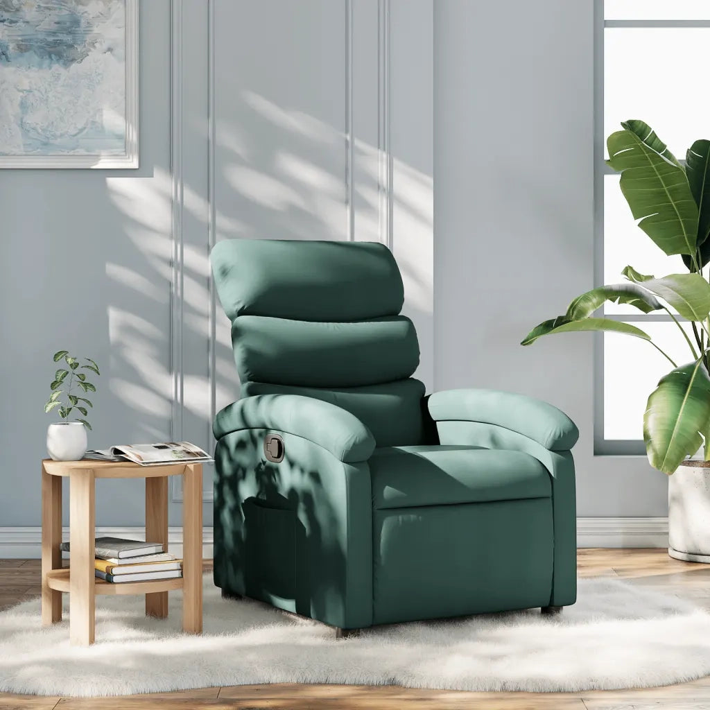 Divano Sedia-Poltrona reclinabile in Tessuto Verde Scuro 853485