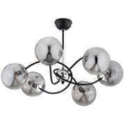 Plafoniera glamour Aurora sfere fumé nera/cromo 6xE14