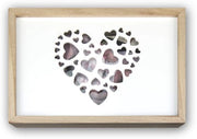 Box fotografia in legno - per foto e stick USB - 1 pezzo - natura e bianco - 24,5 x 16 x 5 cm