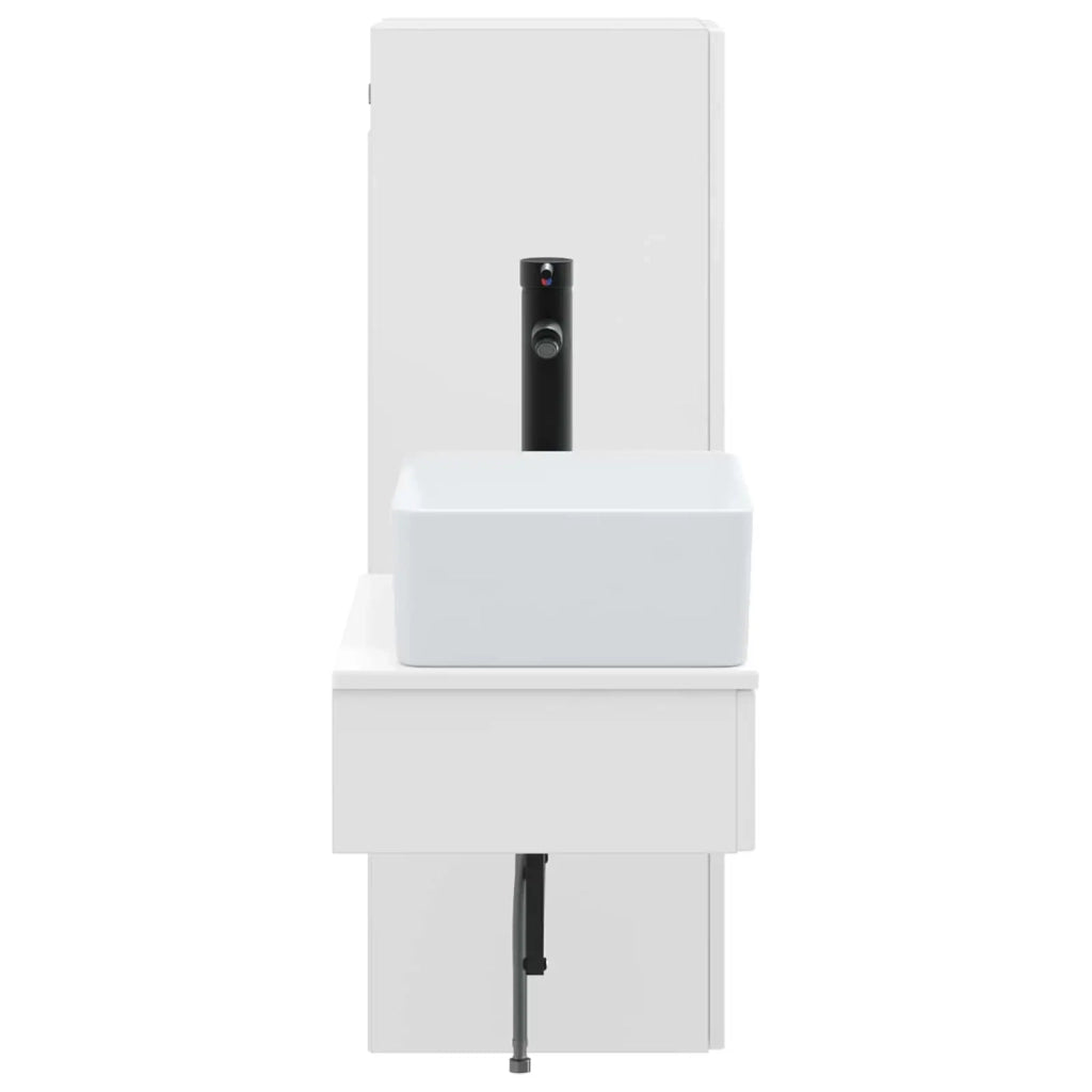 Set di mobili per il bagno 2 pz Bianco Lucido 3406107