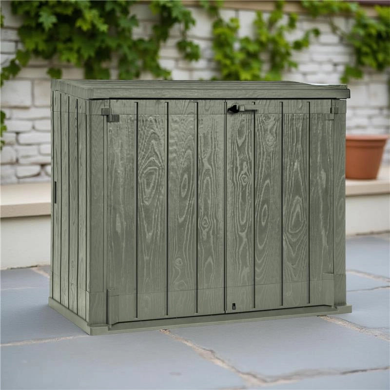 BAULE DA GIARDINO, CONTENITORE DA INTERNO O ESTERNO PORTA-ATREZZI UV RESISTENTE - FOREST GREEN 129,8X74,5X111H CM