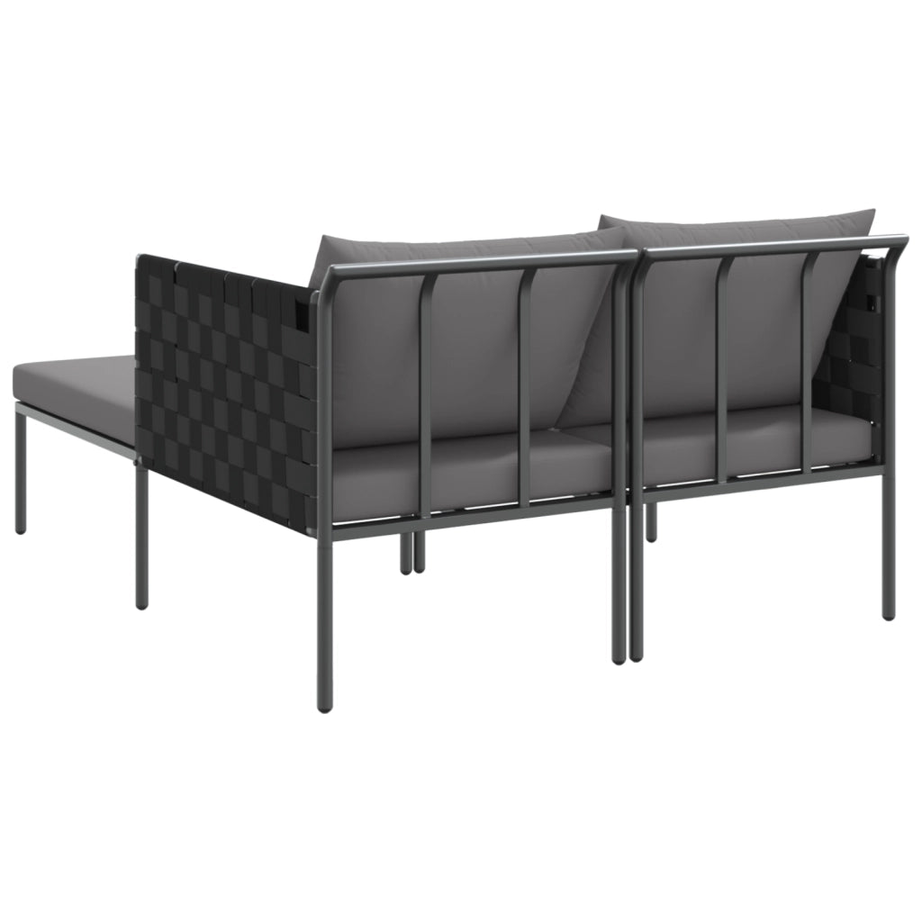 Lettino prendisole con cuscini per 2 persone Anthracite 115x153x69,5 cm Acciaio