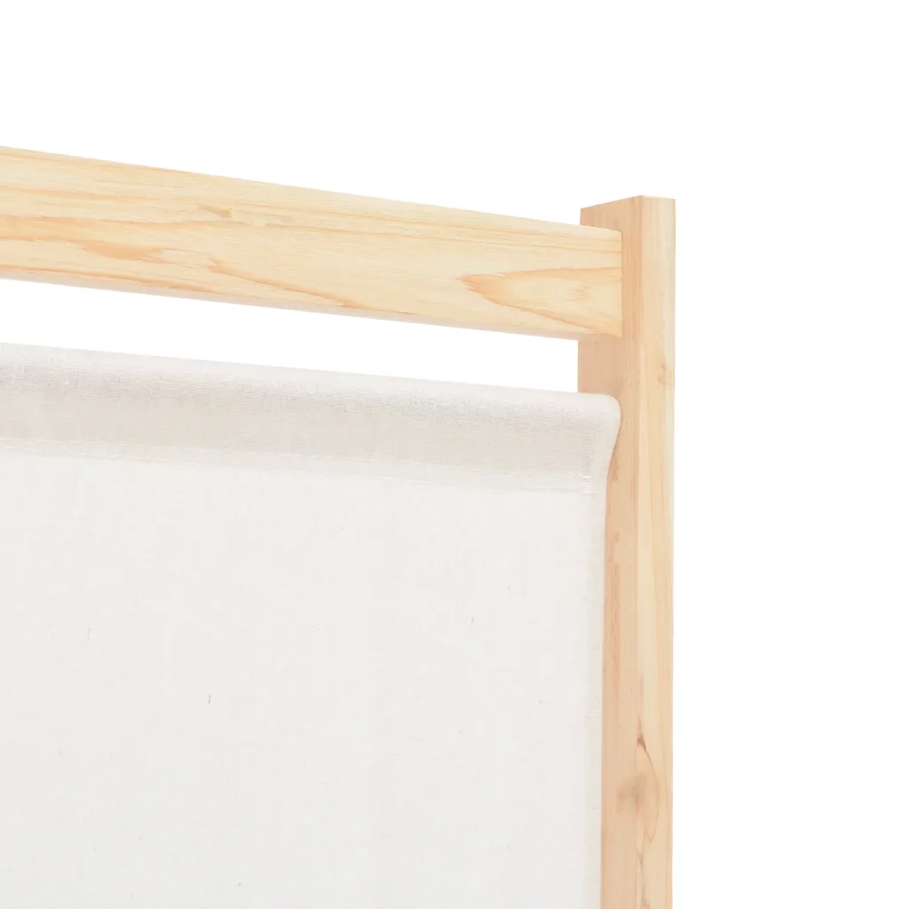 Divisorio Ambienti | Divider per stanze | Paravento a 6 Pannelli 240x170x4 cm in Tessuto Crema
