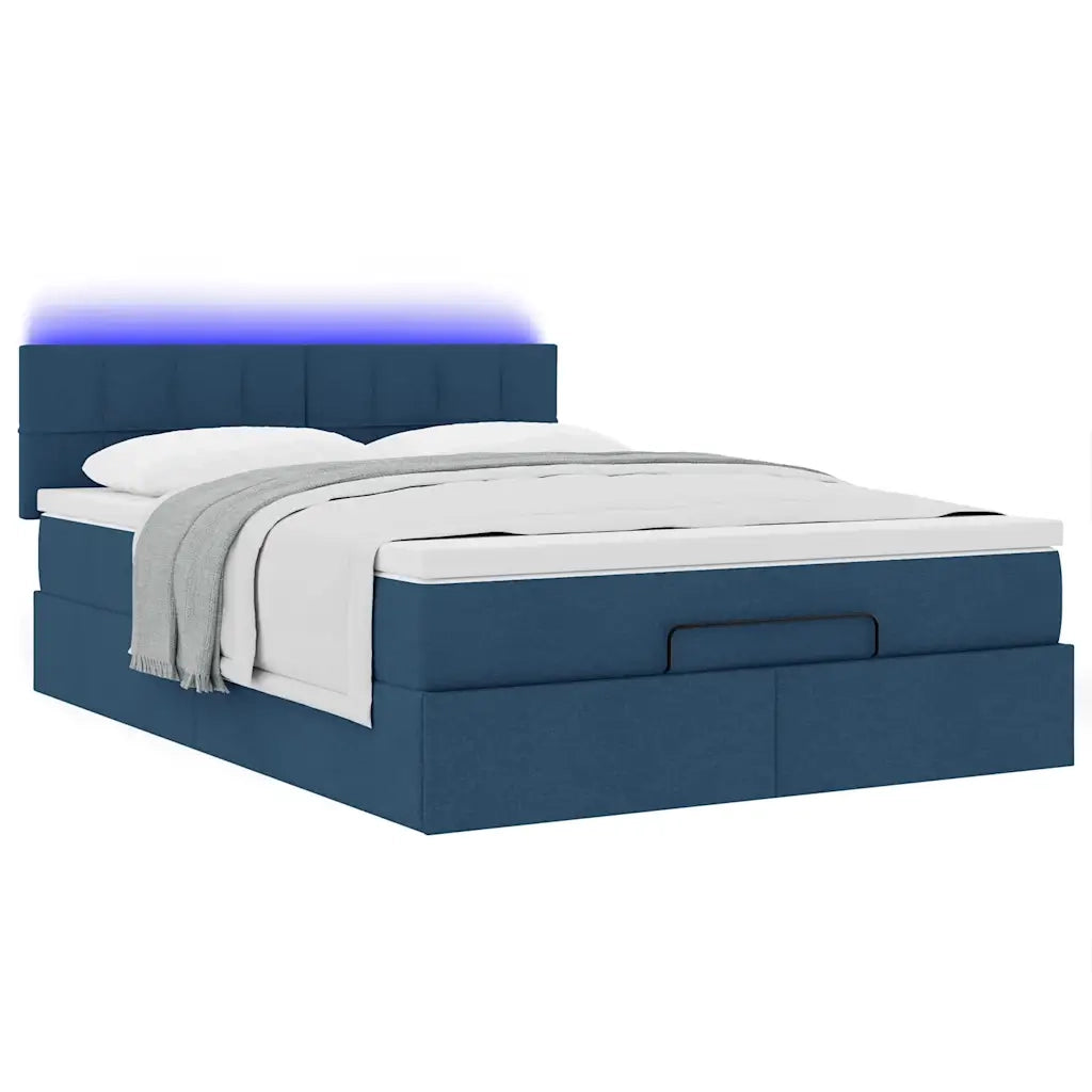 vidaXL Pouf Letto con Materasso e LED Blu 140x190 cm