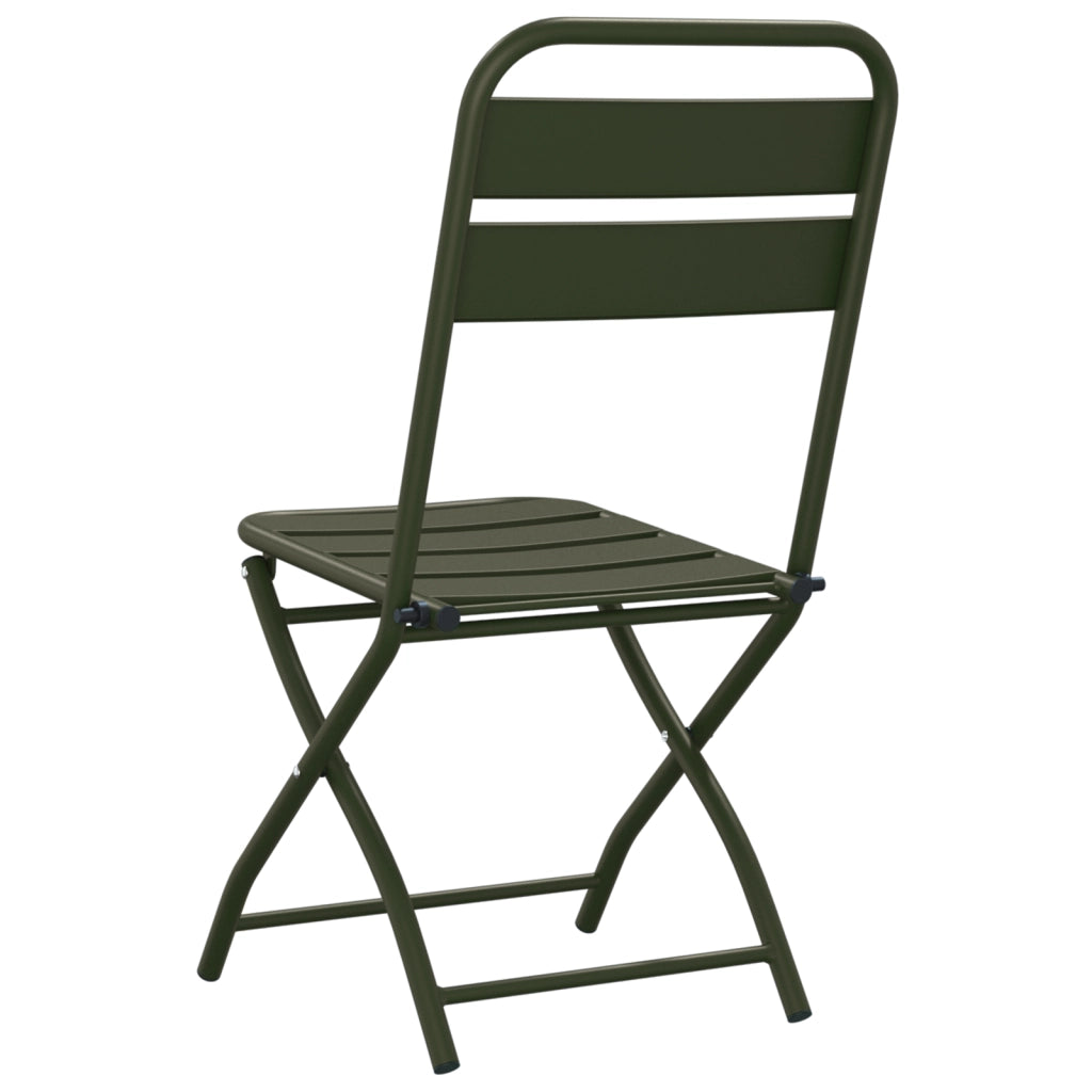 Sedia da Giardino Pieghevole 2 pcs Verde Scuro 42x52x82 cm Acciaio Verniciato