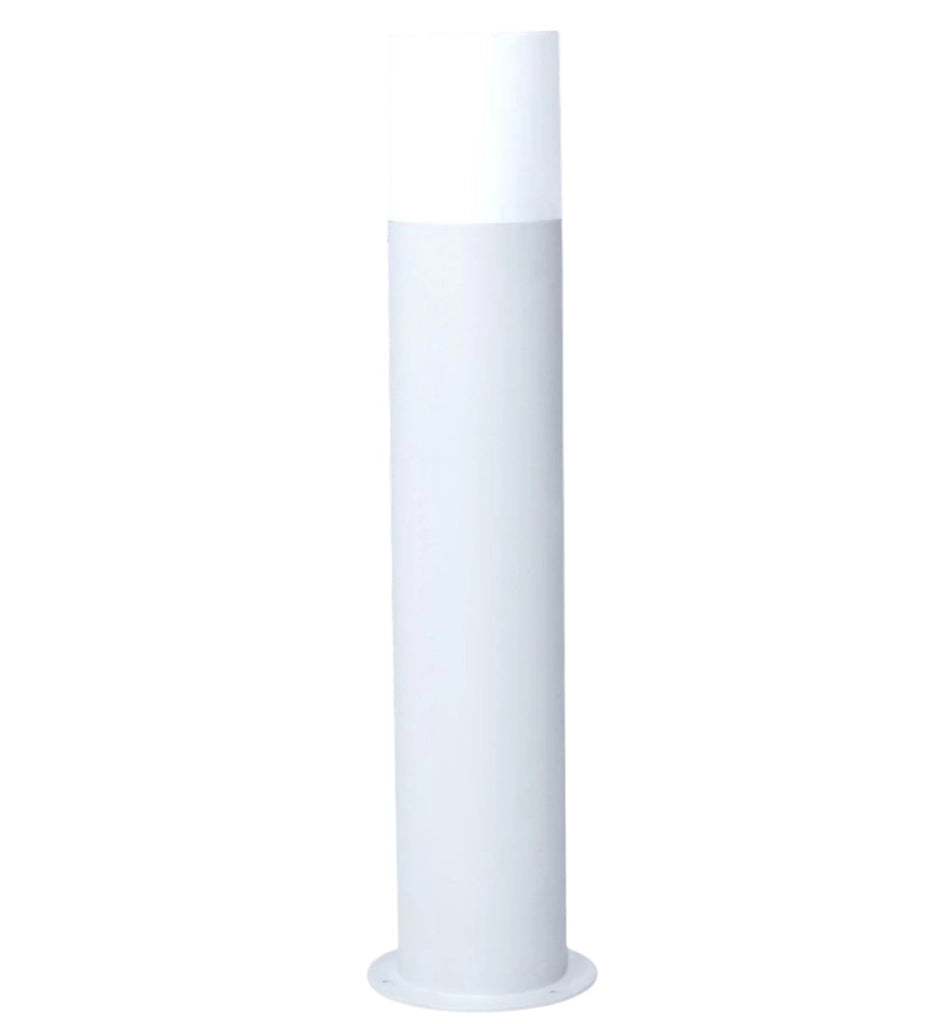 PALO LAMPIONCINO DA TERRA ATTACCO E27 DA ESTERNO IP54 - LAMPADA DA GIARDINO DESIGN MODERNO IN ALLUMINIO BIANCO