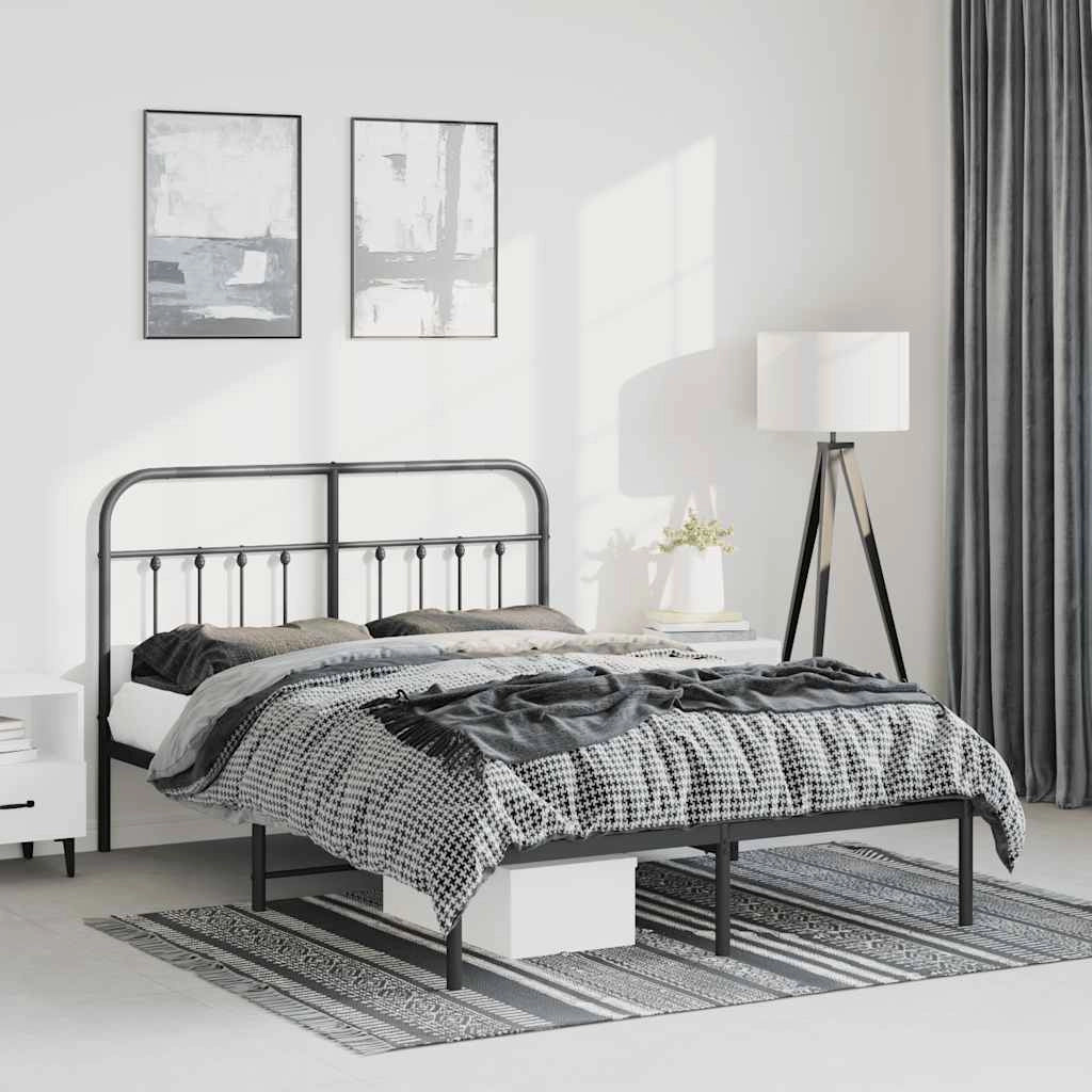 Giroletto con Testiera in Metallo Nero 150x200 cmcod mxl 81618