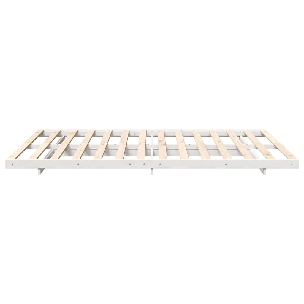 Struttura del letto Bianco 150 x 200 cm Pino massello 873068