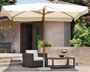 Ombrellone da Giardino 3x3 m Palo Ø48 mm in Legno Vorghini De Lux Ecrù