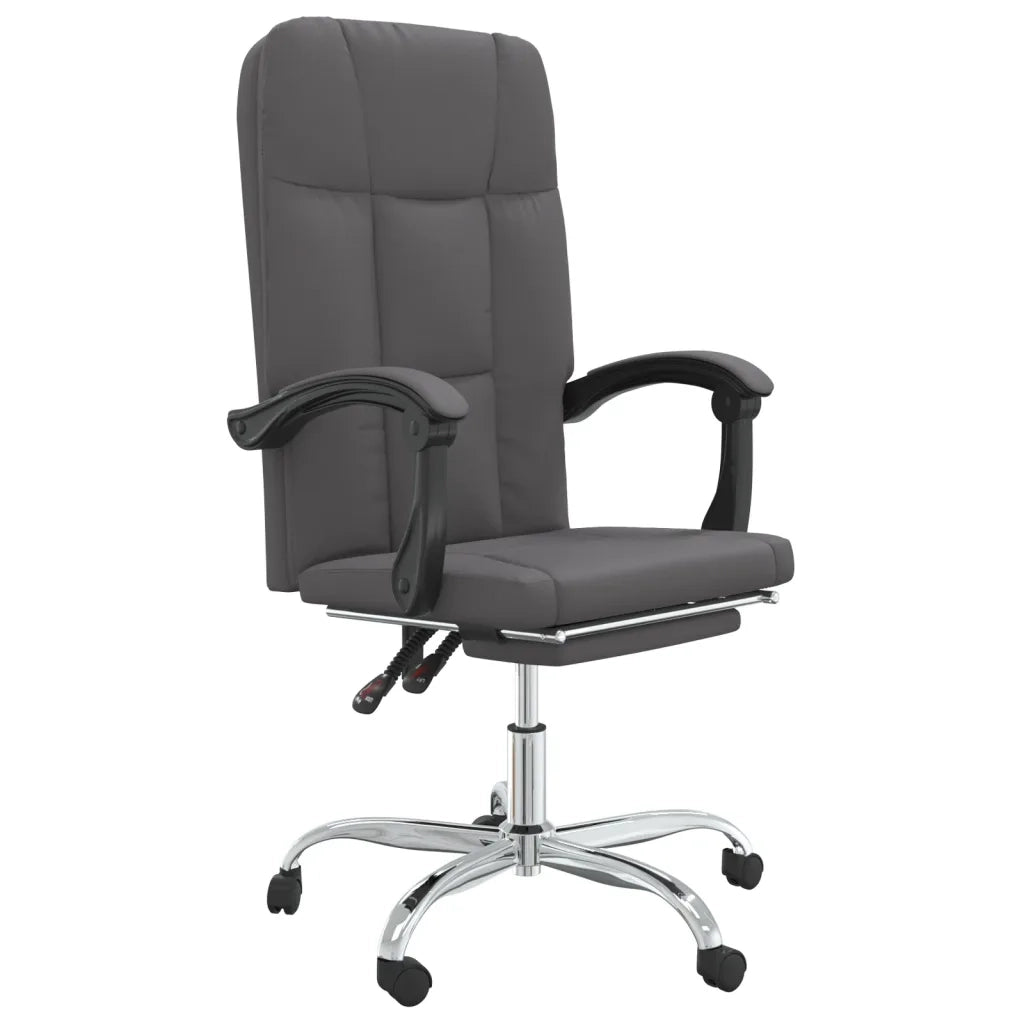 Poltrona da Ufficio Reclinabile Grigia in Similpelle cod mxl 27375