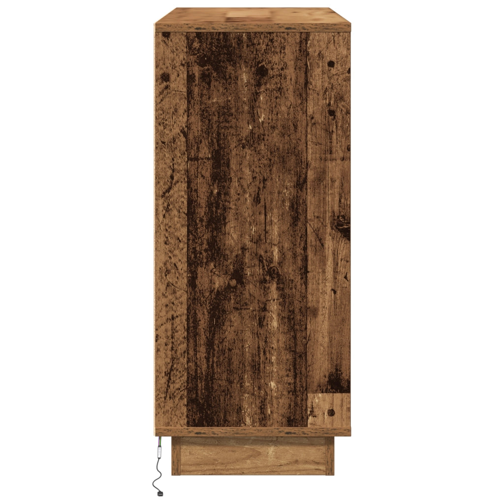 Mobile Sideboard con LED in Legno Vecchio 90x32x75 cm in Legno Ingengnerizzato