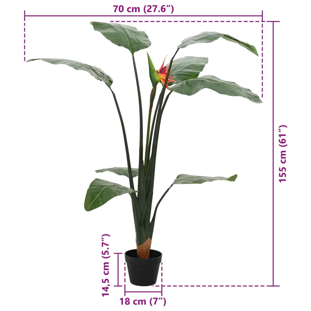 Pianta Artificiale Strelitzia Verde 70 x 18 x 155 cm CFW9182303