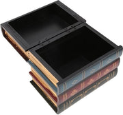 Cassetto Decorativo con Coperchio - Scatola di Conservazione in Legno - Finto Libro - Cassetto Segreto - Ideale per Gioielli e Oggetti di Valore