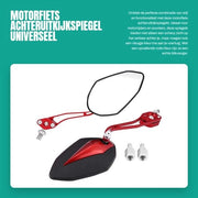 Specchio di retrovisore universale per motori e scooter - Lega di alluminio - Duraturo - 8mm/10mm viti - Visibilità chiara - Specchio per motori