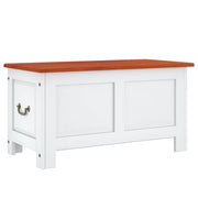 Cassapanca con Coperchio Marrone e Bianco Legno Massello Acacia CFW9320534