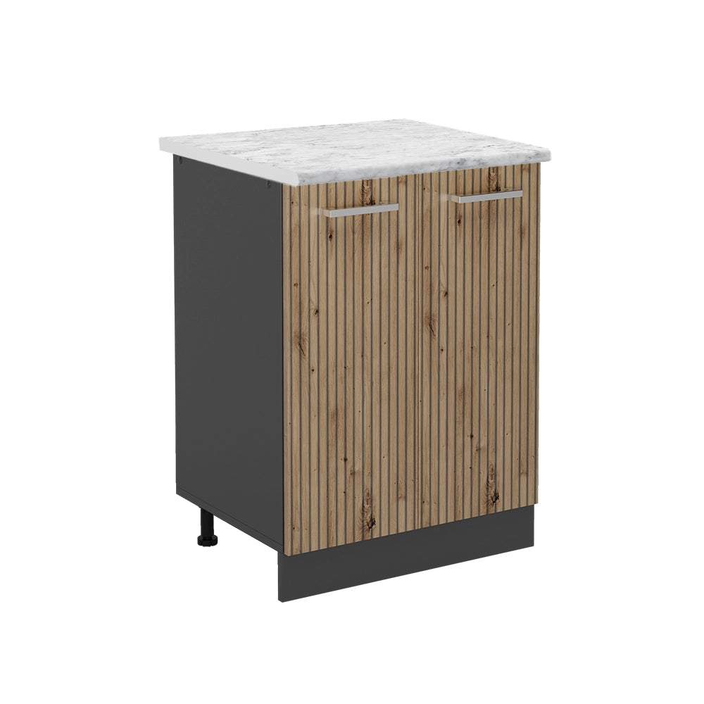 Vicco Mobiletto base cucina Rovere artigianale 60 cm , PL Marmo