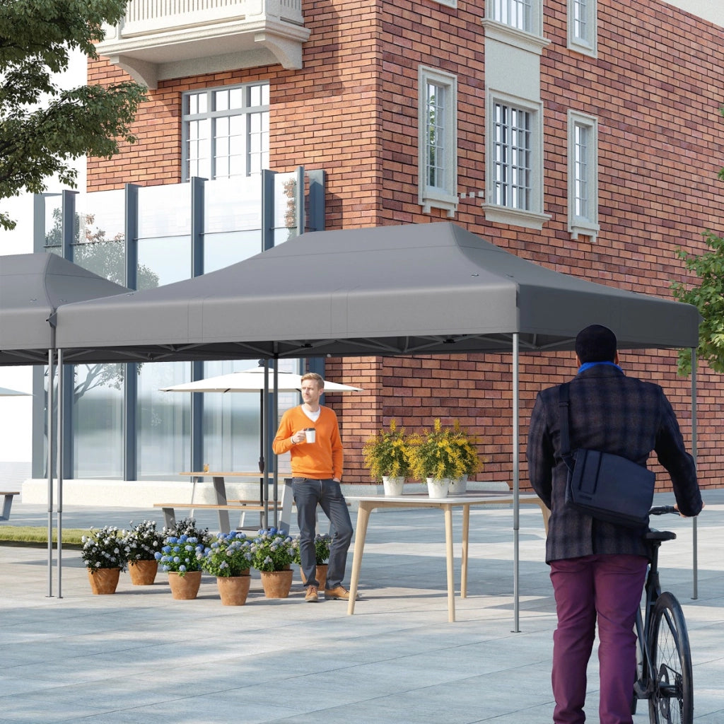Tenda pop-up per impieghi gravosi con fori di drenaggio borsa con ruote, Tenda facile installazione Grigio-Gazebo