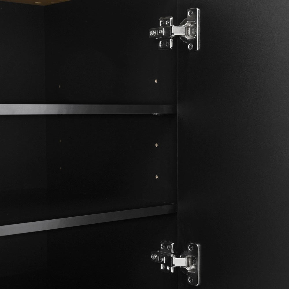 Scarpiera con cassetto e ripiani regolabili ¨C MINIMAL ¨C Nero, legno, 14-18 paia