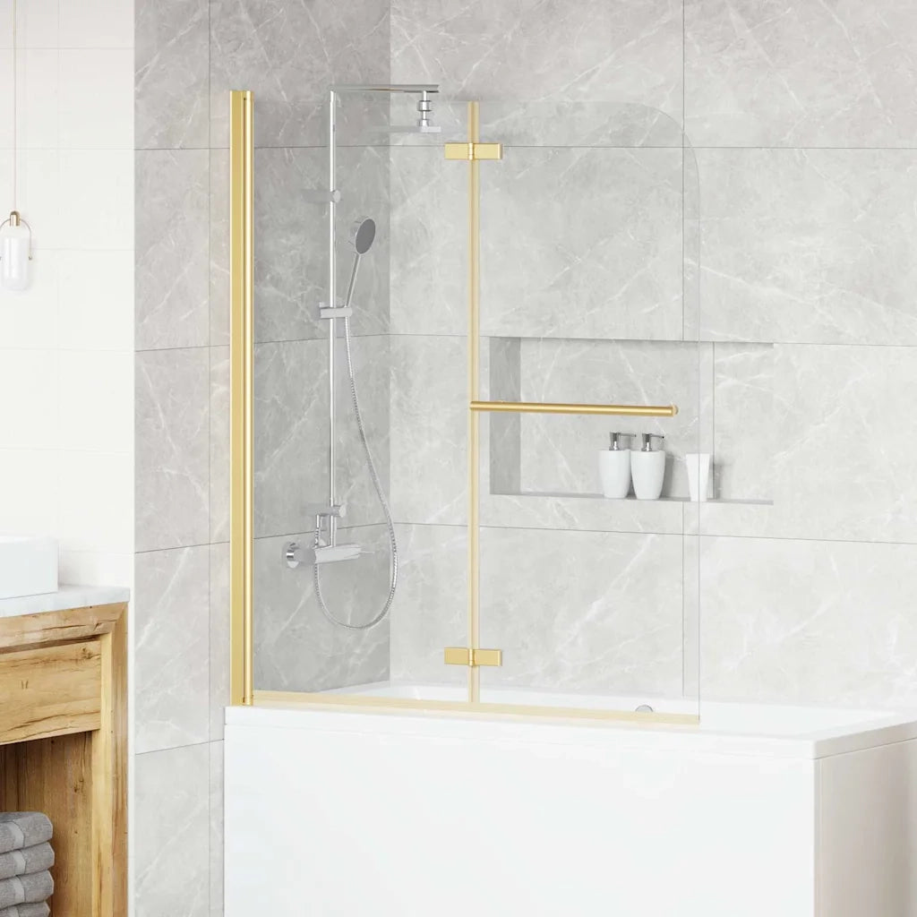 Involucro Doccia Oro 120 x 140 cm Vetro ESG e Alluminio CFW3726592