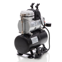 Compressore per aerografo AF189, monocilindro con serbatoio aria e pressione massima di 6 bar