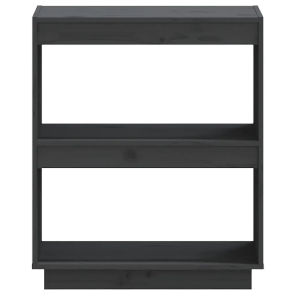 Libreria-Scaffale per Libri-Mobile di Stoccaggio Grigia 60x35x71 cm in Legno Massello di Pino