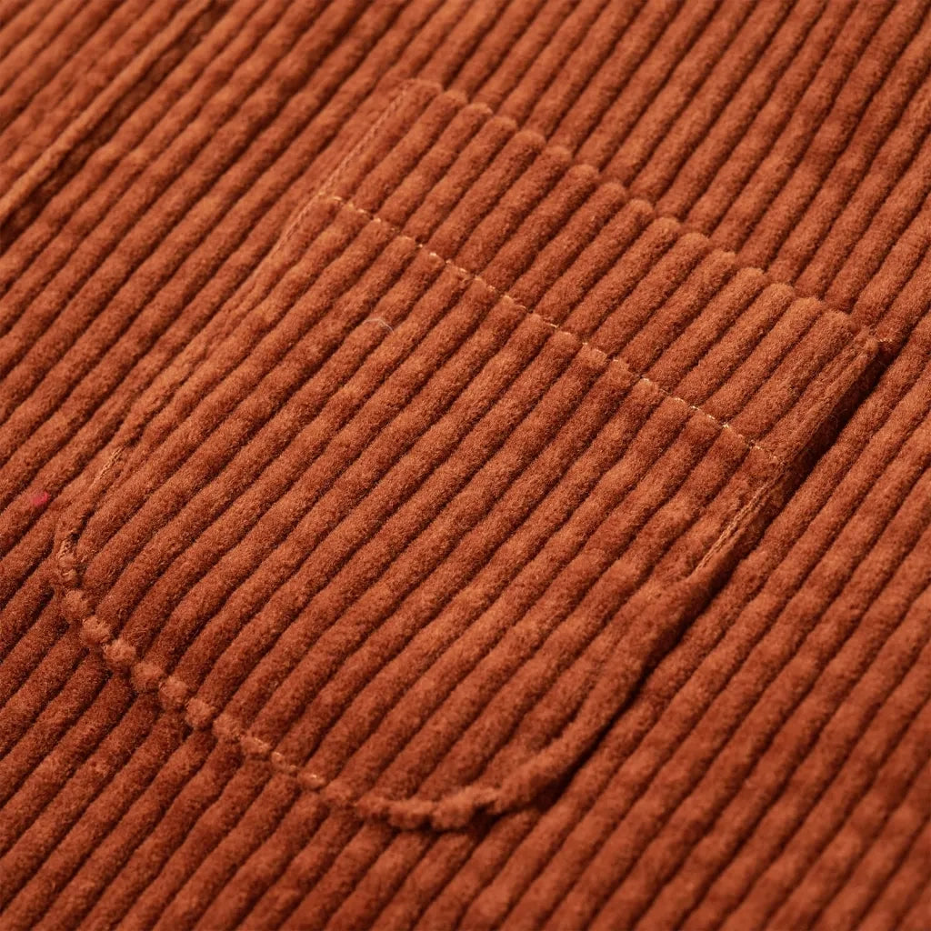 Abito Scamiciato da Bambina Velluto a Coste Cognac 116 CFW9695507