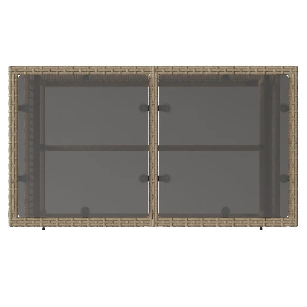 Set Divano da Giardino 4 pz | Set Salotto da Giardino con Cuscini Beige Polyrattan Vetro