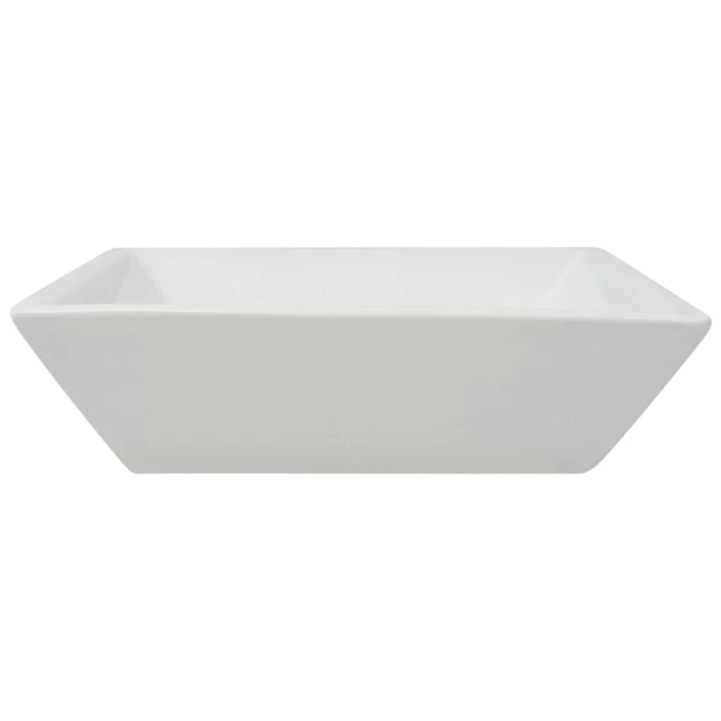 Lavabo quadrato in ceramica 41,5 cm lavabo da appoggio bianco 02_0002531
