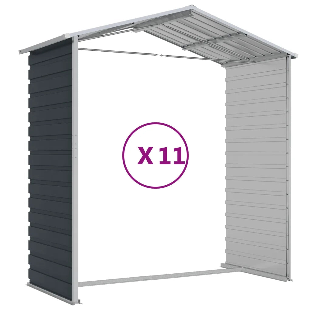 Capanno da Giardino Antracite 191x980x198 in Acciaio Zincato 3188263