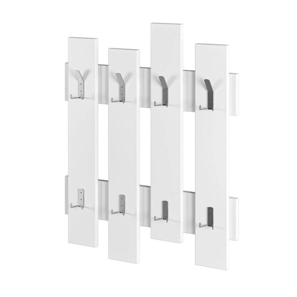 Appendiabiti da parete in legno "Wave" - 64 x 4 x 79 cm - Bianco