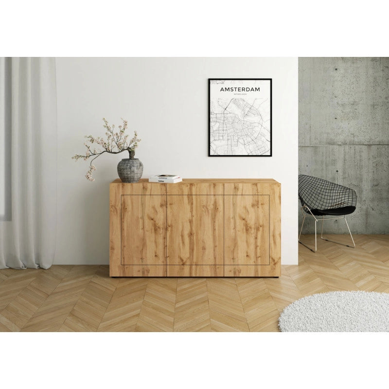 Madia moderna 3 ante 150x40x83,5 cm Elios - Quercia Natura