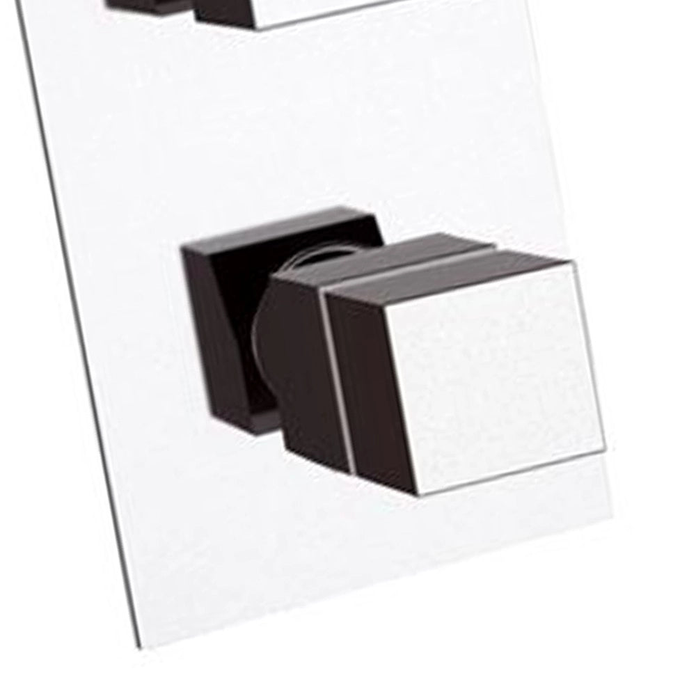 Rubinetto termostatico doccia, tre vie e sette posizioni su unica piastra - serie qubika thermo