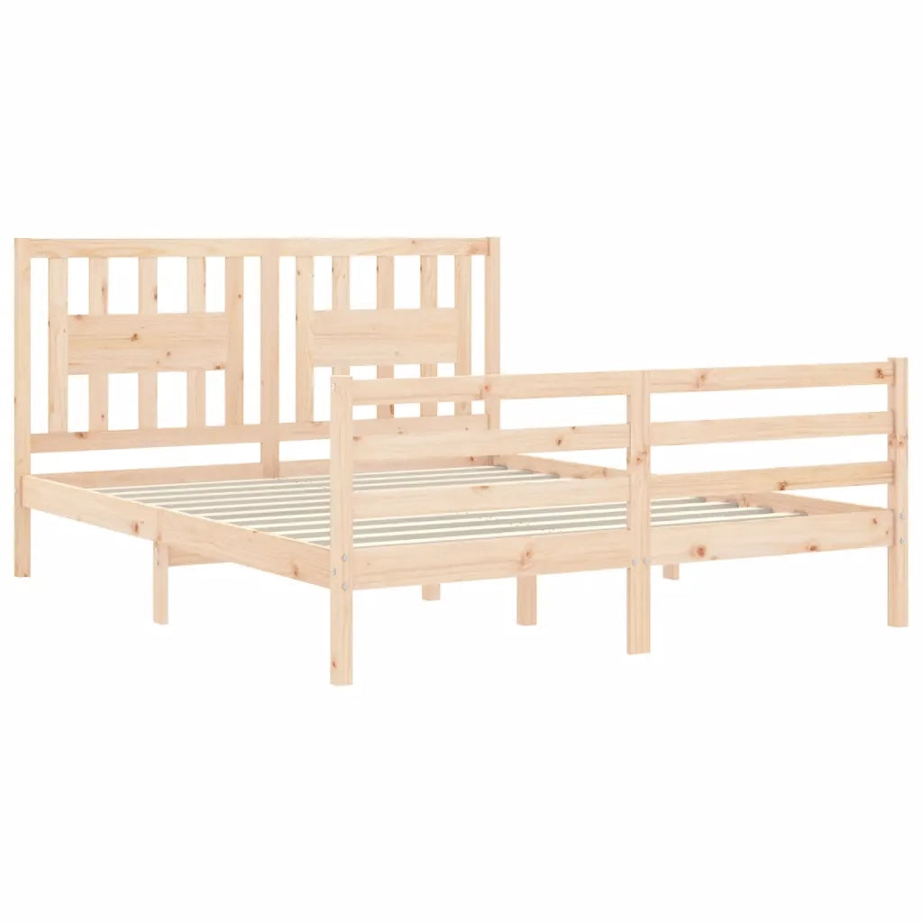 Giroletto con Testiera-Struttura Letto con testiera 160x200 cm in Legno Massello 358688