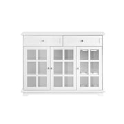 Mobile Da Cucina Isola Cucina Con Anta In Vetro Credenza Buffet Bianco119x40x90cm FSB77-W