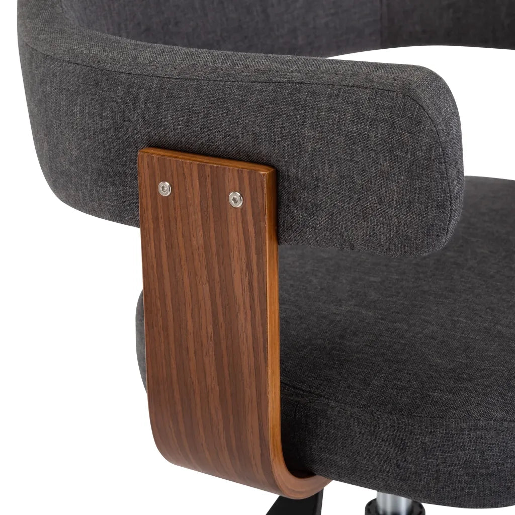 Sedie da Pranzo Girevoli 6 pz Grigie in Legno Curvo e Tessuto  cod mxl 73111