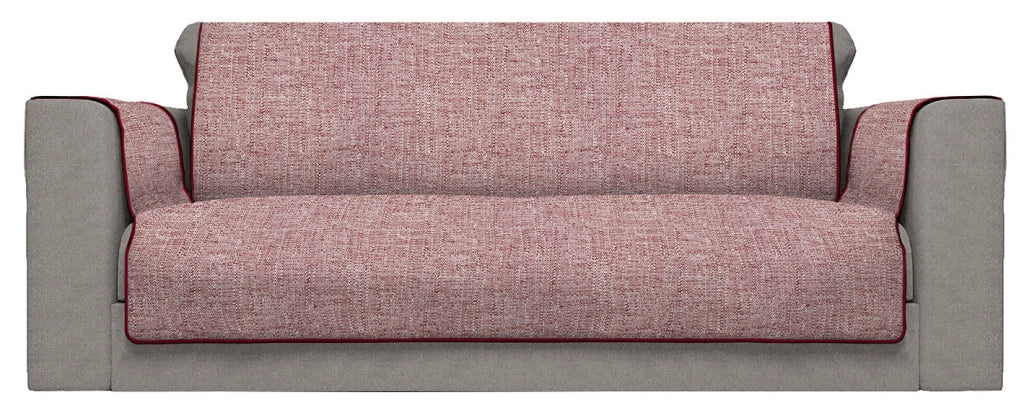 Copridivano con Copri Braccioli Seduta 60 cm in Poliestere Bordeaux