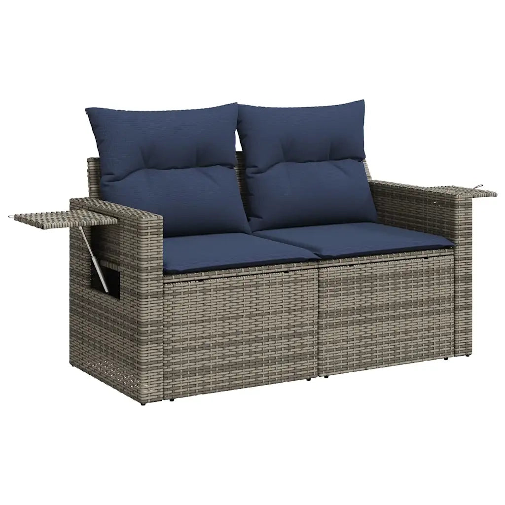 Salotto da Giardino-Set Divani da Giardino 5 pz con Cuscini Grigio in Polyrattan 755338