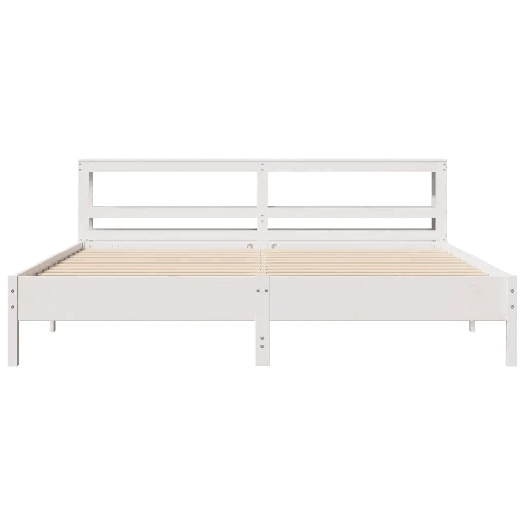 Letto senza Materasso Bianco 180x200 cm Legno Massello di Pino