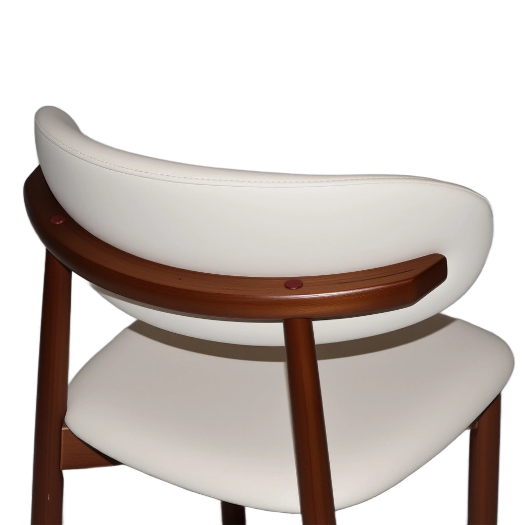 Sedie da pranzo in legno massello, set da 2 pezzi, schienale ergonomico, piedini antiscivolo, color beige e noce