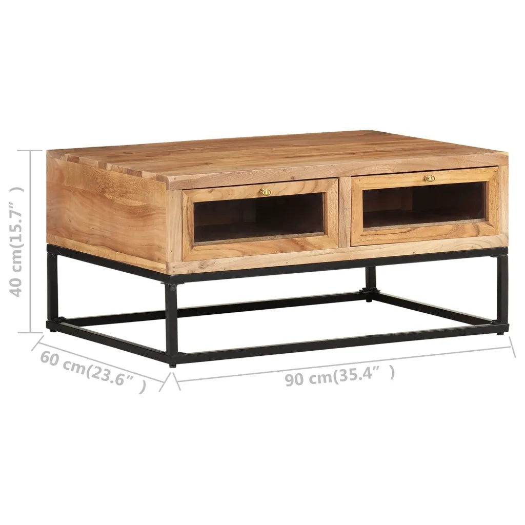 Tavolino da salotto | Tavolino da caff¨¨ | Tavolino da Soggiorno 90x60x40 cm in Legno Massello di Acacia