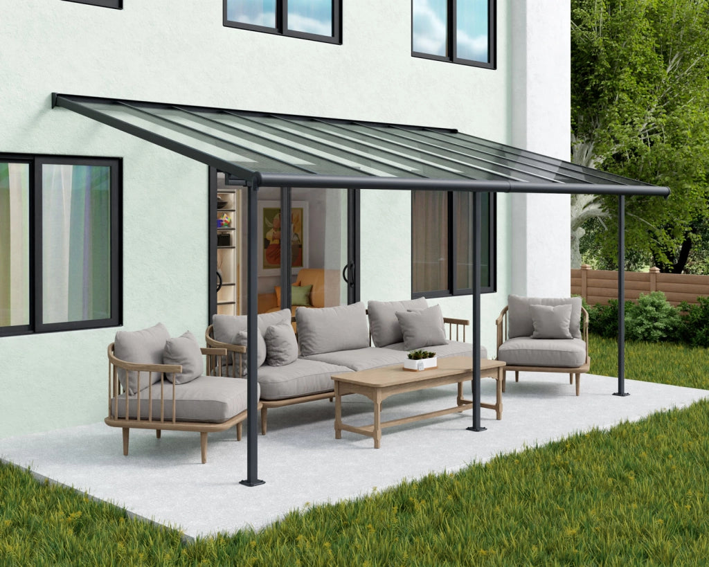 Canopia Sierra Pergola Addossata in Alluminio   3X6.2 m Grigio