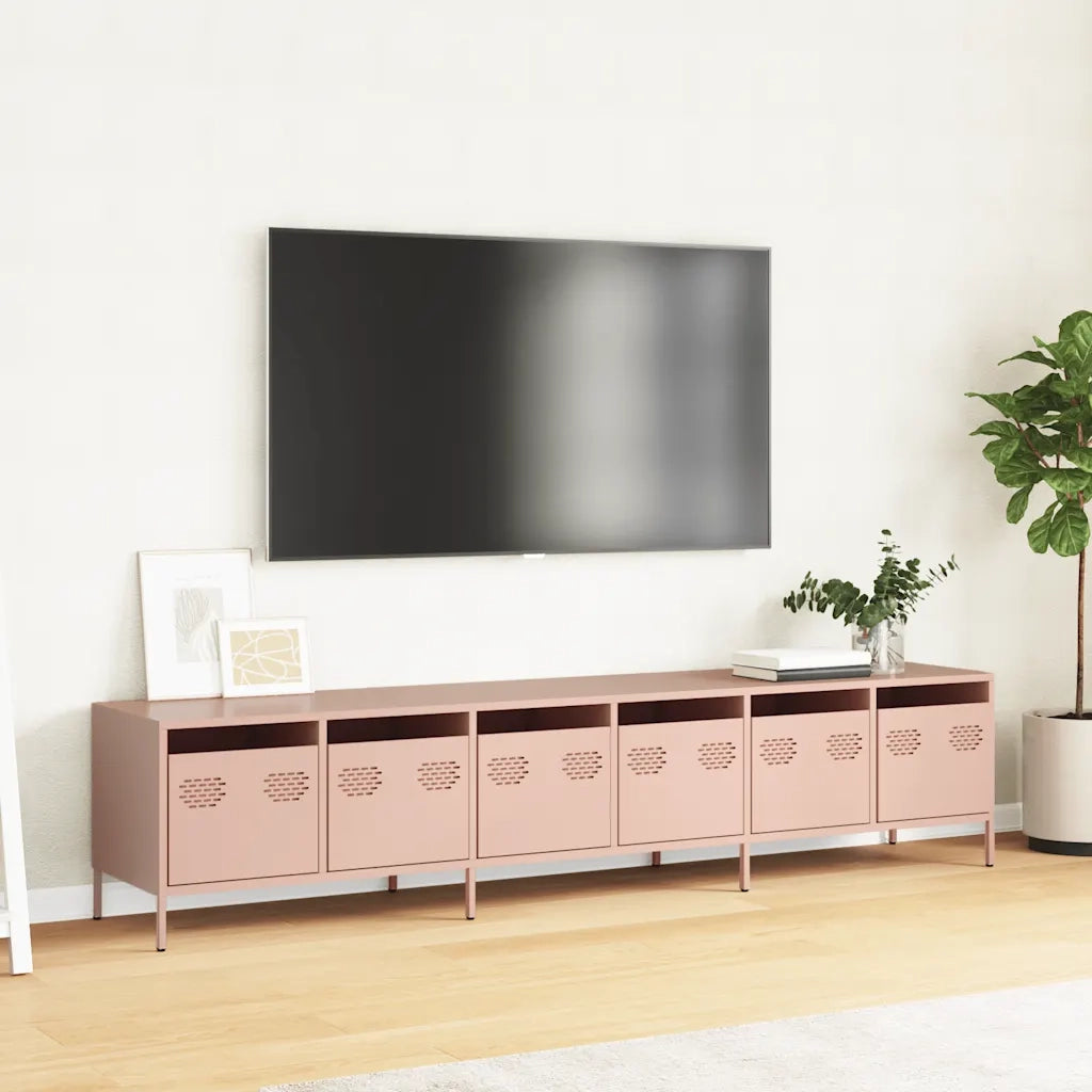 Mobile TV Rosa 202x39x43,5 cm in Acciaio Laminato a Freddo 3307150