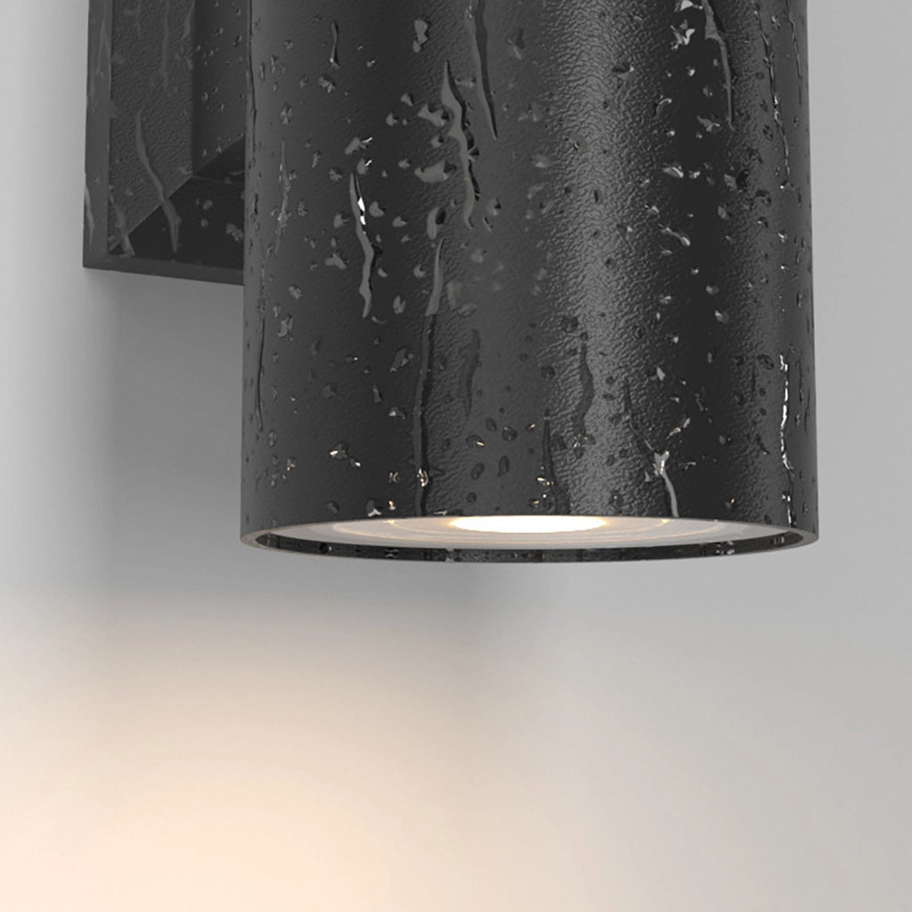 Maytoni Lampada da parete moderna Bowery 2 luci GU10 IP54 nero alluminio