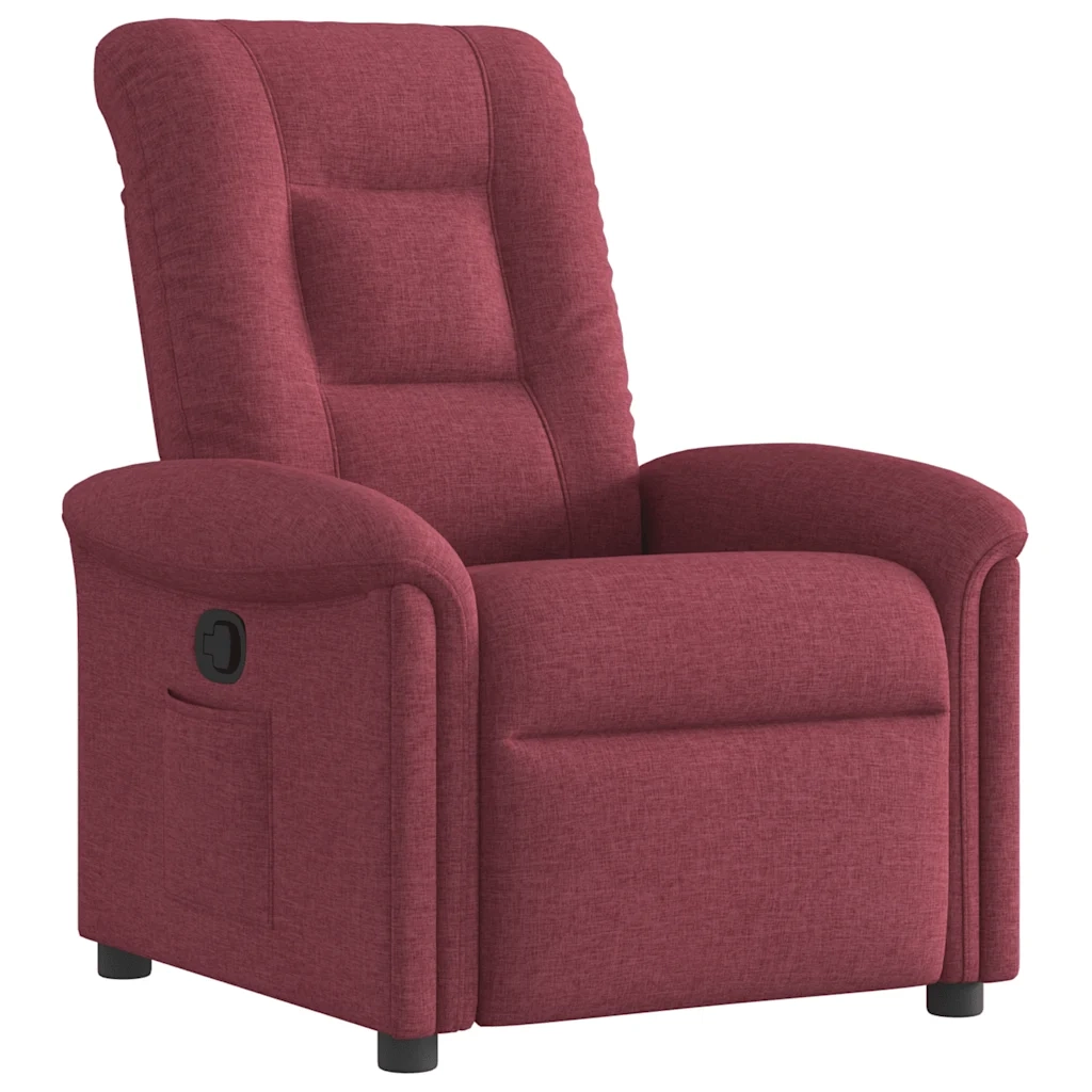 Poltrona | Sedia Relax Reclinabile in Tessuto Rosso Vino