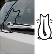 Sticker per Auto con Gatto Cartoon - Acqua-Resistente - PVC - 20 x 32 cm - Facile da Applicare