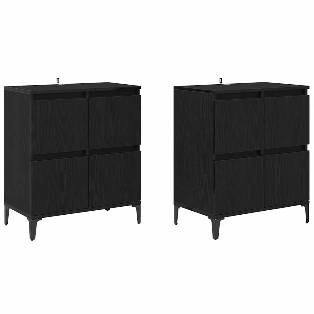 Sideboards 2 pcs Rovere Nero 60 x 35 x 70 cm Legno multistrato